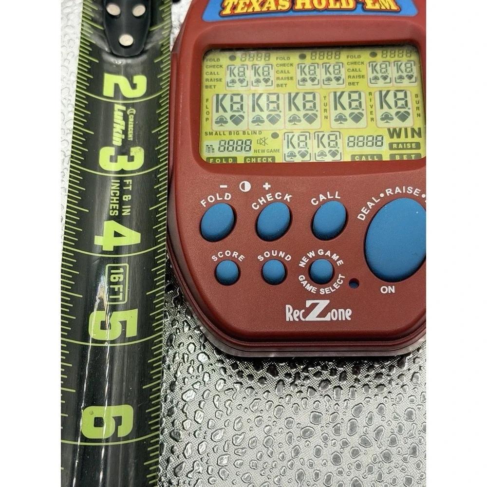 Reczone Texas Hold Em Electronic Handheld Game Travel Pocket Vtg Tested Working